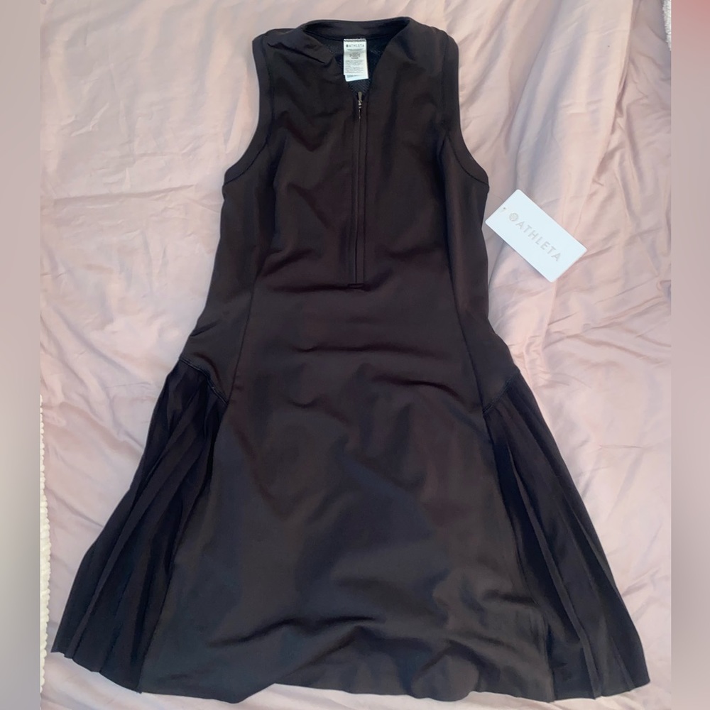 Athleta Advantage mini dress in black, size S, NWT